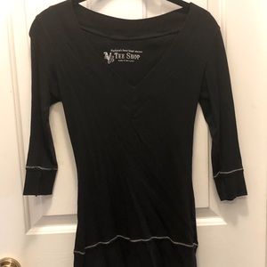 Victoria’s Secret— Women’s Office Casual 3/4-Sleeve Black Cotton/Spandex Shirt